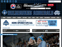 Tablet Screenshot of milwaukeeadmirals.com